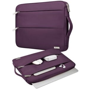 Voova Capa de transporte para laptop 13 13,6 polegadas compatível com MacBook Air 13 M1/M2/M3/M4, MacBook Pro 13/14, iPad Pro 13, capa fina à prova d'água, roxo escuro