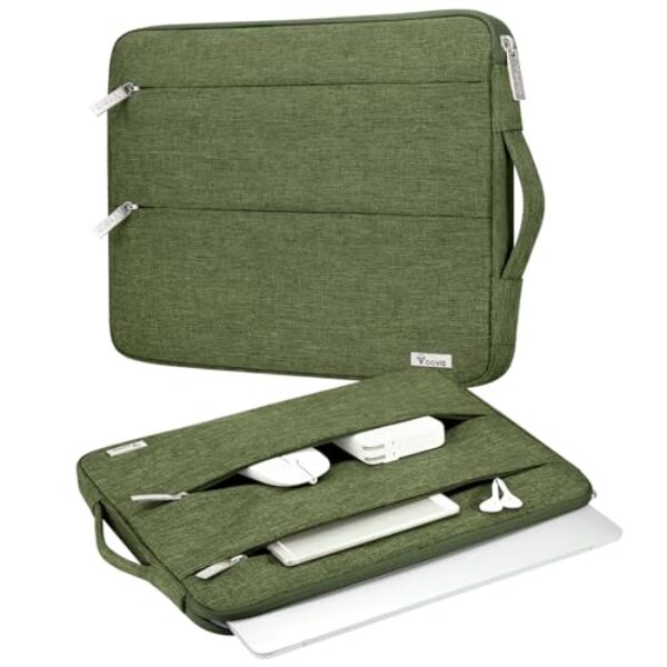 Voova Capa para laptop 15,6 16 polegadas, capa fina para computador compatível com MacBook Pro 15/16, Dell xps 15,15-16 polegadas HP Dell Asus Laptop, verde exército