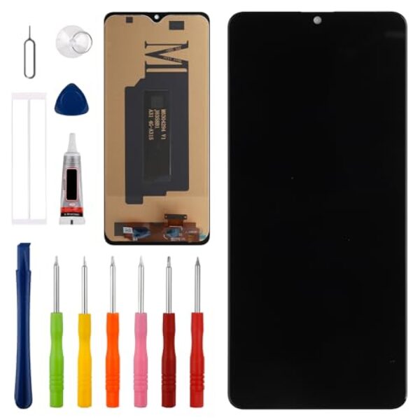 Vvsialeek Novo conjunto de digitalizador de tela LCD sensível ao toque compatível com Samsung Galaxy A31 SM-A315F, SM-A315F/DS [6,4 polegadas] com ferramentas de reparo -