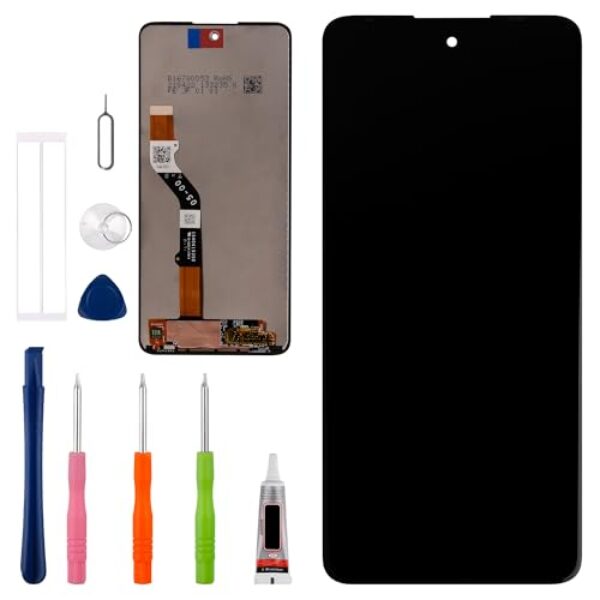 Vvsialeek Novo conjunto de digitalizador de tela sensível ao toque LCD compatível com Moto G60S / G60 / G51 5G / G40 Fusion [6,8 polegadas] com ferramentas de reparo - com funcionalidade de impressão