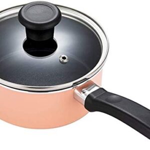 wang hao shop Panelas, aquecedor de manteiga, aquecedor de leite, aquecedor de leite, panela de macarrão, panela de sopa de alumínio com tampa, panela de sopa de leite, panela de aquecimento rápido