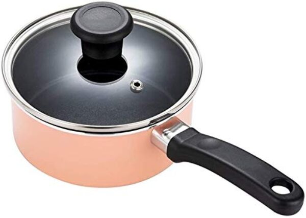 wang hao shop Panelas, aquecedor de manteiga, aquecedor de leite, aquecedor de leite, panela de macarrão, panela de sopa de alumínio com tampa, panela de sopa de leite, panela de aquecimento rápido