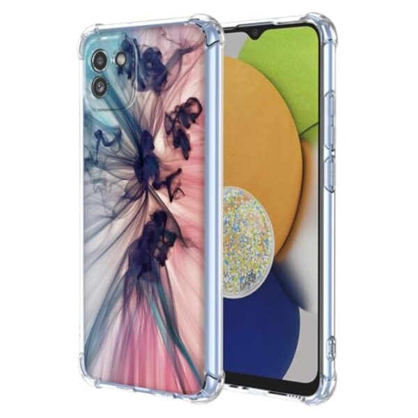 WEIOUHR Capa para celular Galaxy A03 Samsung A03 transparente TPU macio, design de padrão abstrato, resistente a choques e arranhões, capa de telefone leve, para Samsung Galaxy A03 (164) (rosa