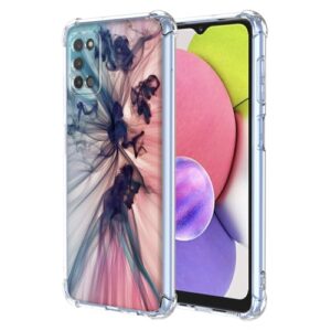 WEIOUHR Capa para celular Galaxy A03s Samsung A03s transparente TPU macio, design de padrão abstrato, leve resistente a choques e arranhões, para Samsung Galaxy A03s (166) (rosa azul-escuro)