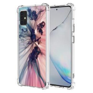 WEIOUHR Capa para celular Galaxy A71 4G Samsung A71 4G transparente TPU macio, design de padrão abstrato, leve resistente a choques e arranhões, para Samsung Galaxy A71 4G (azul escuro rosa)