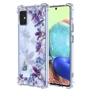 WEIOUHR Capa para celular Galaxy A71 5G Samsung A71 5G transparente TPU macio, design de impressão de íris, leve resistente a choques e arranhões, para Samsung Galaxy A71 5G (roxo íris)