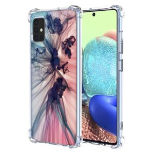 WEIOUHR Capa para celular Galaxy A71 5G Samsung A71 5G transparente TPU macio, design de padrão abstrato, leve resistente a choques e arranhões, para Samsung Galaxy A71 5G (azul escuro rosa)