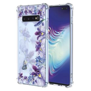 WEIOUHR Capa para celular Galaxy S10 5G Samsung S10 5G transparente TPU macio, design de impressão de íris, leve resistente a choques e arranhões, para Samsung Galaxy S10 5G (roxo íris)