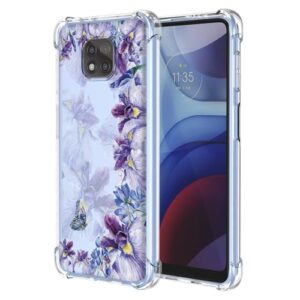 WEIOUHR Capa para celular Moto G Power 2021 TPU transparente, design de impressão de íris, leve resistente a choques e arranhões, para Motorola G Power 2021 (roxo íris)