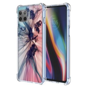 WEIOUHR Capa para celular Motorola G 5G Plus Moto One 5G Transparente TPU macio, design de padrão abstrato, leve resistente a choques e arranhões, para Motorola G 5G Plus (azul escuro rosa)