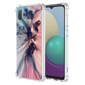 WEIOUHR Capa para Galaxy A02 Samsung A02 transparente macio TPU design padrão abstrato, capa protetora leve resistente a arranhões, para Samsung Galaxy A02 (166) (Deep Blue Pink)