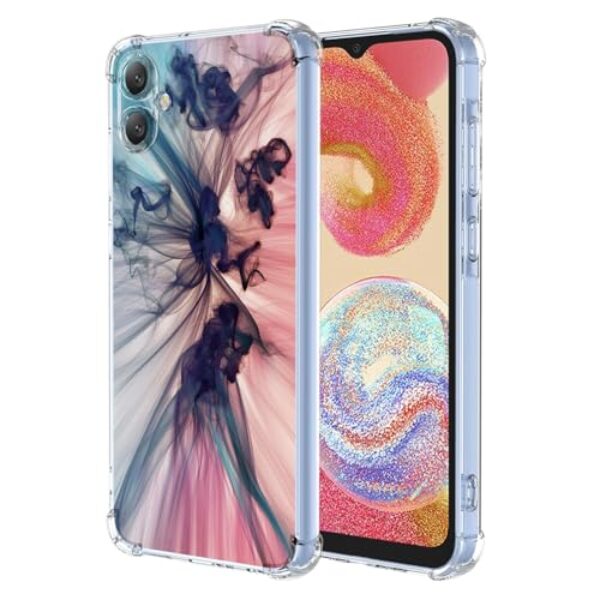 WEIOUHR Capa para Galaxy A04e Samsung A04e Capa de telefone TPU macio transparente, design de padrão abstrato, leve resistente a choques e arranhões, para Samsung Galaxy A04e (azul escuro)