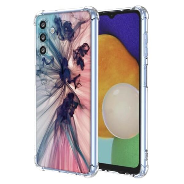 WEIOUHR Capa para Galaxy A13 5G Samsung A13 5G Transparente TPU Macio Design Padrão Abstrato, Resistente a Choques Capa Protetora Leve, para Samsung Galaxy A13 5G (Azul Escuro Rosa)