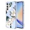 WEIOUHR Capa para Galaxy A34 5G Samsung A34 5G transparente macio TPU design de flor branca, à prova de choque, resistente a arranhões, capa protetora leve, para Samsung Galaxy A34 5G (Magnólia)