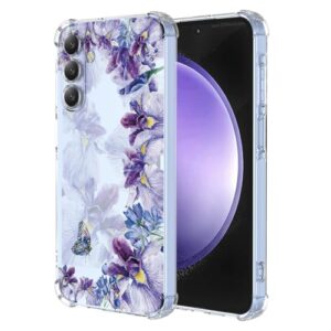WEIOUHR Capa para Galaxy S23 FE Samsung S23FE design de impressão de íris TPU macio transparente, resistente a choques e arranhões, capa protetora leve, para Samsung Galaxy S23 FE (roxo íris)