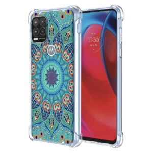 WEIOUHR Capa protetora para Moto G Stylus 2021 5G transparente TPU macio, design em relevo verde, resistente a arranhões, proteção leve, para Motorola G Stylus 2021 5G (verde pavão)