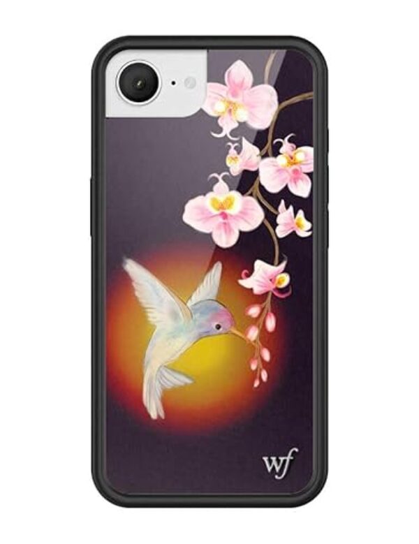 Wildflower Capas - Compatível com Apple iPhone 16e | Amortecedor preto protetor, certificado de teste de queda de 1,2 m, pequenas empresas de propriedade feminina | Cottage Nature Green Dainty Trendy