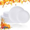 WONDERFUL 32 peças de pratos de plástico branco, reutilizáveis, inquebráveis, conjunto de pratos, pode ser lavado na máquina de lavar louça, pratos de casamento ao ar livre inclui: 16 jantares 25,4 cm