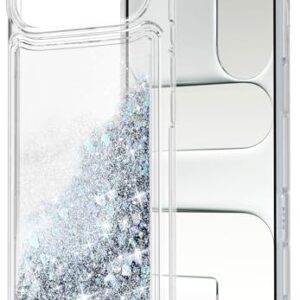 WORLDMOM Capa protetora para iPhone 17 Air, capa protetora de TPU (poliuretano termoplástico) brilhante com glitter colorido brilhante brilhante brilhante 16,5 cm, prata