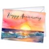 Wright Home & Gift Cartões comemorativos Ocean Sunset para casais | 1 pacote individual + 1 envelope (5 x 7)
