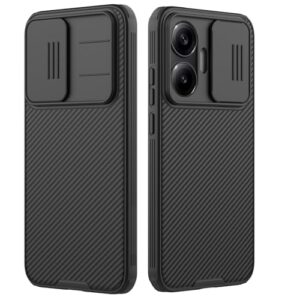 WVOZWWO Capa para Xiaomi Poco F7, capa protetora fina com protetor de câmera PC rígido TPU capa de telefone fina antiarranhões para Xiaomi Redmi Poco F7 (Poco F7 preto)