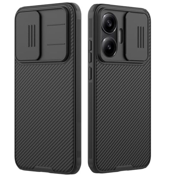 WVOZWWO Capa para Xiaomi Poco F7, capa protetora fina com protetor de câmera PC rígido TPU capa de telefone fina antiarranhões para Xiaomi Redmi Poco F7 (Poco F7 preto)