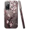 WZCJDHMJ Capa para Samsung Galaxy S20 FE 5G/4G, capa à prova de choque de camada dupla - silicone + PC resistente a impactos, capa protetora anti-arranhões para celular 6,5 polegadas - flor de ameixa