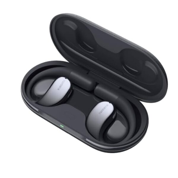 Xiaomi Fones de ouvido estéreo OpenWear LHDC de alta resolução, driver dinâmico de 17 x 12 mm, vida útil da bateria de até 38,5 h, microfone duplo com redução de ruído AI (cinza cósmico)