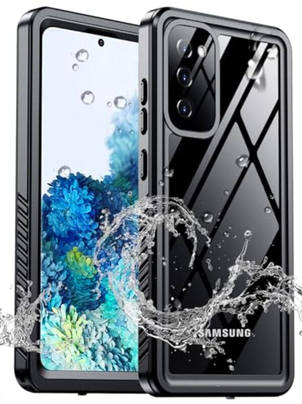 xiwxi Capa à prova d'água para Samsung Galaxy S20 FE, capa subaquática IPX8, à prova de choque e militar, à prova de queda, película protetora de tela integrada com qualidade de som transparente para