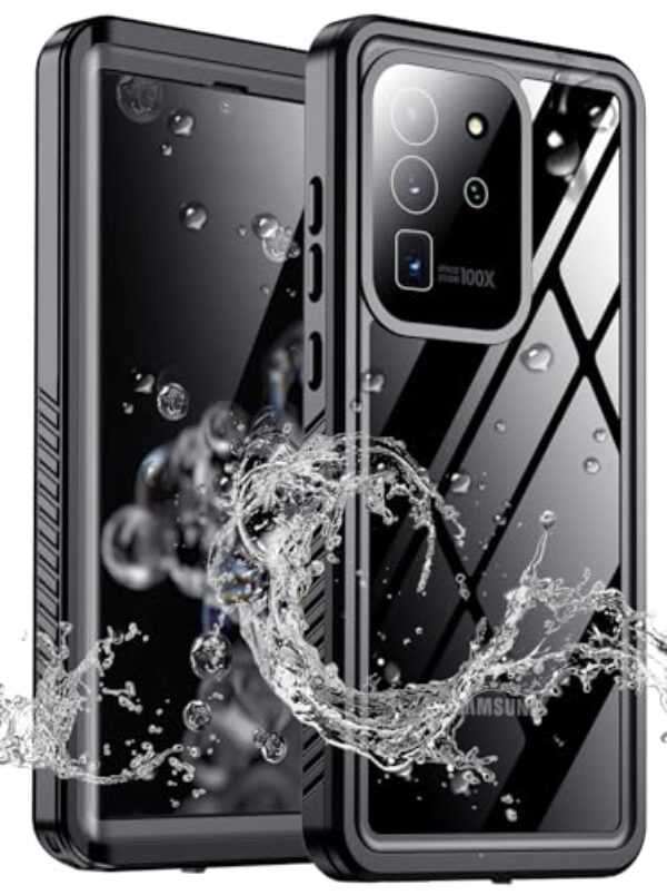 xiwxi Capa à prova d'água para Samsung Galaxy S20 Ultra, [capa subaquática IPX8] [corpo inteiro à prova de choque e à prova de queda militar] Protetor de tela integrado de qualidade de som nítido para