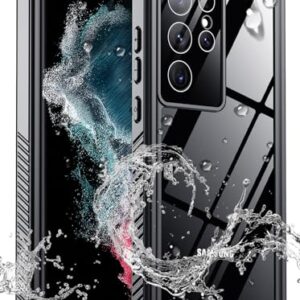 xiwxi Capa à prova d'água para Samsung Galaxy S22 Ultra, [capa subaquática IPX8] [corpo inteiro à prova de choque e militar à prova de quedas] Protetor de tela integrado de qualidade de som