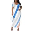 Xvceng Vestido feminino de manga curta e gola redonda, colado ao corpo, cintura longa, justo para férias, Multicolorido (9), XGG