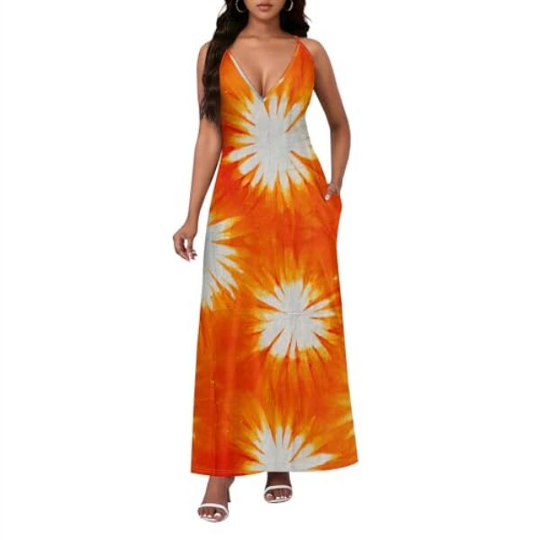 Xvceng Vestido longo de verão sem mangas 2025 para mulheres, costas nuas, ombros de fora, para convidadas de casamento, Multicolorido (15), GG