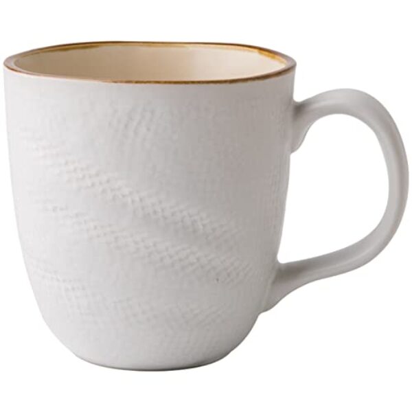Yalych Caneca de café de tambor de 293 ml Canecas criativas para escritório em casa cerâmica copo branco fosco simples, lavável no micro-ondas, máquina de lavar louça, linda caneca