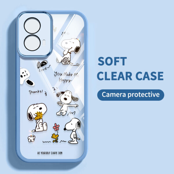 YBD Capa De Telefone Para Motorola Moto G06 Power G35 G14 G24 G32 G34 G54 G64 G85 5G Anime Dos Desenhos Animados Snoopy