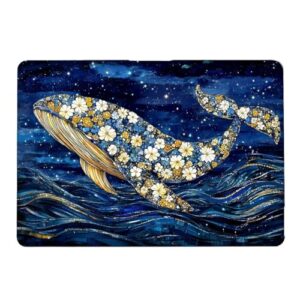 Yicomon Compatível com MacBook Pro 15 polegadas 2018 2017 2016 versão A1990 A1707, capa rígida de plástico para Mac Pro 15 (2016-2018) - azul dourado oceano baleia