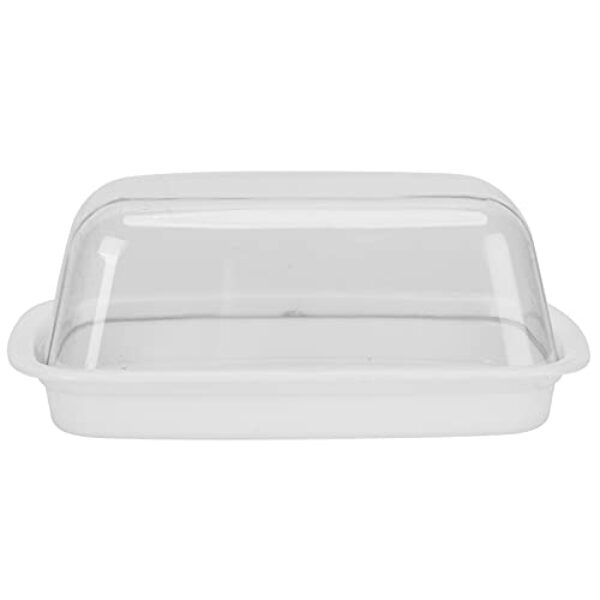 Ymiko Manteiga de Manteiga, Queijo Recipiente de Queijo Bandeja de Bandeja de de Prato de Com Tampa para Padaria Em Casa (branco curvo)