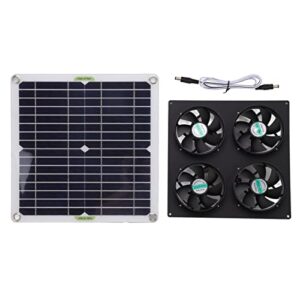 Ymiko Ventilador Movido a Energia Solar, Silício Monocristalino 100W 5A, Painel Solar ABS Ventilador Solar Acessórios para Galinheiro Com Painel Solar, Ventilador e Cabo para
