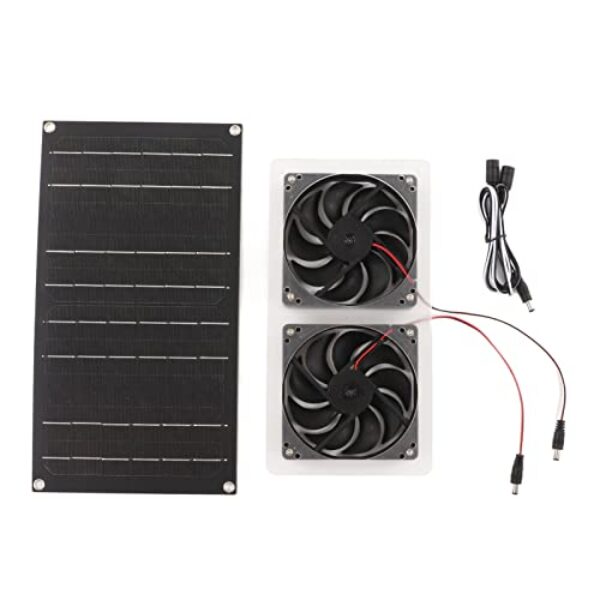 Ymiko Ventilador Movido a Energia Solar, Silício Monocristalino 100W 5V, ABS Ventilador Solar Com Painel, e Cabo de Conexão para RV,