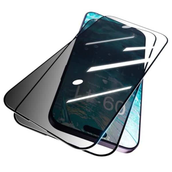 YOUULAR [Pacote com 2 protetores de tela de privacidade para Motorola Moto E14, película de vidro temperado, antiespião, antiarranhões, acabamento brilhante, resistente a arranhões, alta sensibilidade