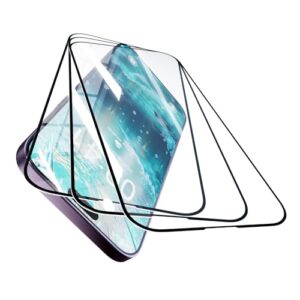 YOUULAR Pacote com 3 películas protetoras de vidro temperado para Motorola Moto E14, dureza 9H, alta transparência, antiestilhaçamento, antibolhas, anti-impressão digital, borda preta