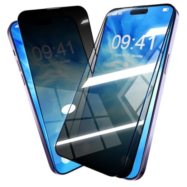 YOUULAR Pacote com 3 protetores de tela de privacidade para Motorola Moto E14, película de vidro temperado, antiespião, antiarranhões, acabamento brilhante, resistente a arranhões, alta sensibilidade