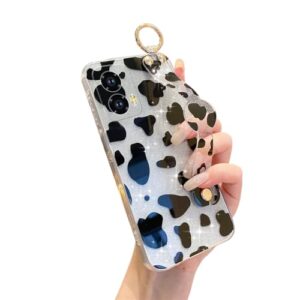 YOUWUMA Capa protetora à prova de choque para Motorola Moto G Stylus 5G 2024 com alça de pulso para mulheres e meninas (vaca)