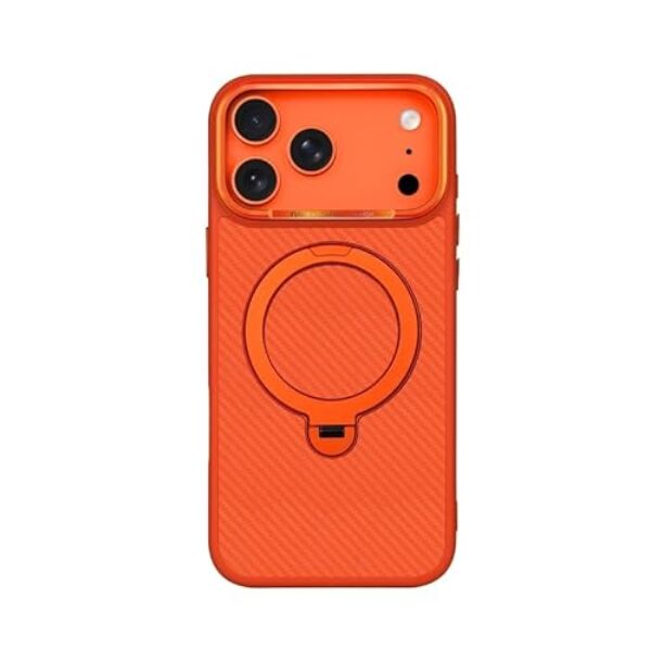 YOVIAKK Capa para iPhone 17 Pro fofa luminosa floral slim fit TPU macio à prova de choque proteção para câmera (laranja)