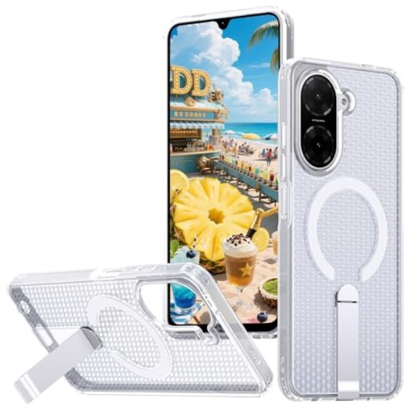 Ysnzaq Capa de resfriamento para Xiaomi Redmi A5, dissipação de calor de favo de mel, capa protetora à prova de choque com suporte magnético invisível para Xiaomi Redmi A5 FX transparente