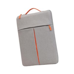 Ysyqkn Capa para Laptop com Alça E Bolso, Estilo Maleta, Bolsa para Notebook Ideal para Viagens, Compatível com Computadores de Até 15 Polegadas, Cinza, Tamanho real