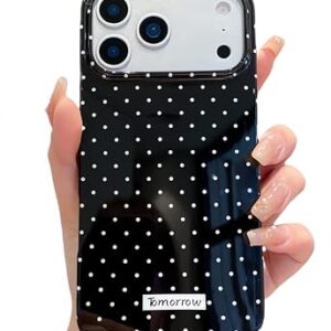 YUANLI Capa de telefone compatível com iPhone 17 Pro Max, capa de telefone de bolinhas fofa fashion design estético TPU capa de proteção fina para iPhone 17 Pro Max - preta