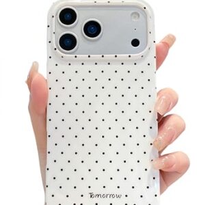YUANLI Capa de telefone compatível com iPhone 17 Pro Max, capa de telefone de bolinhas fofa fashion design estético TPU capa de proteção fina para iPhone 17 Pro Max - branca