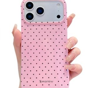 YUANLI Capa de telefone compatível com iPhone 17 Pro Max, capa de telefone de bolinhas linda moda estética design TPU capa de proteção fina para iPhone 17 Pro Max - rosa
