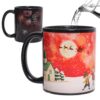 yuyiqi Caneca de café de boneco de neve de árvore de Natal, caneca de cerâmica mágica que muda de cor sensível ao calor, presentes de Natal para mulheres e homens, 340 g, presente divertido de Natal